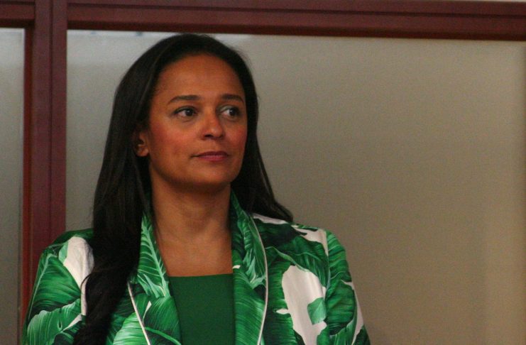 Isabel dos Santos speaks to journalists before being sworn in as chief executive of state oil firm Sonangol in Luanda