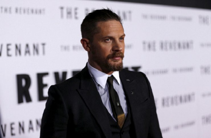 Cast member Hardy poses at the premiere of “The Revenant” in Hollywood
