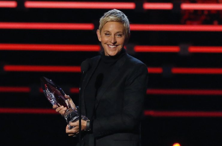 Ellen DeGeneres accepts the humanitarian award at the People’s Choice Awards 2016 in Los Angeles