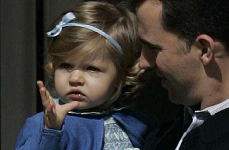 Spanish Crown Prince Felipe and his daughter Leonor arrive at Madrid’s private hospital “Ruber Internacional”