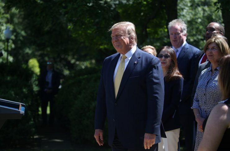 U.S. President Trump hosts event about health coverage options for small businesses and workers during an event in the Rose Garden of the White House in Washington