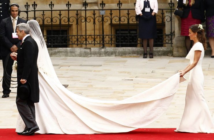 Kate Middleton arrives with her father Michael at Westminster Abbey before her marriage to Britain’s Prince William in central London