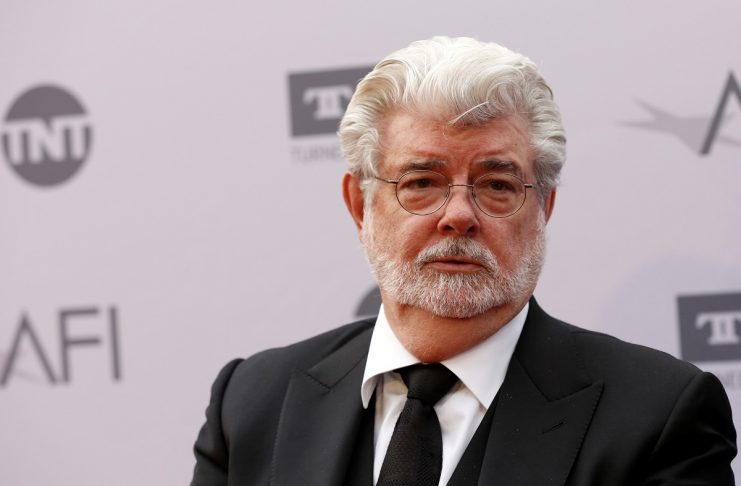 Director Lucas poses at the American Film Institute’s (AFI) 44th Life Achievement Award honoring composer John Williams at Dolby theatre in Hollywood