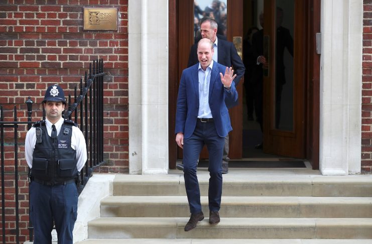 Britain’s Prince William leaves the Lindo Wing of St Mary’s Hospital after his wife Catherine, the Duchess of Cambridge, gave birth to a son, in London