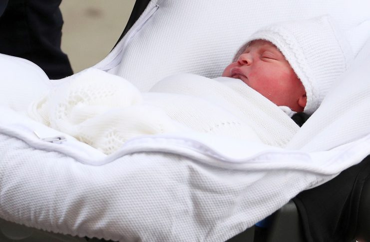 Britain’s Catherine, the Duchess of Cambridge and Prince William leave the Lindo Wing of St Mary’s Hospital with their new baby boy in London