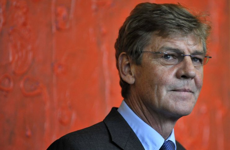 Prince Ernst-August von Hanover stands in the courtroom before the start of the trial at the district court in the German city of Hildesheim