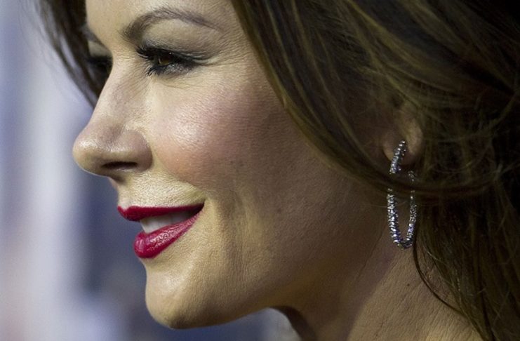 Actress Catherine Zeta-Jones arrives for the 40th Anniversary Saturday Night Live (SNL) broadcast in the Manhattan Borough of New York