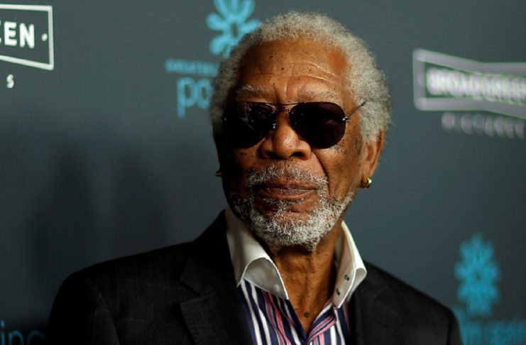 Cast member Freeman poses at the premiere for “Just Getting Started” in Los Angeles