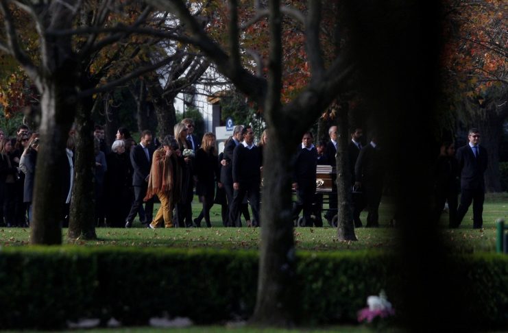 Queen Maxima and King Willem-Alexander of the Netherlands accompany the coffin of the Queen’s sister Ines Zorreguieta at a cemetery in Pilar