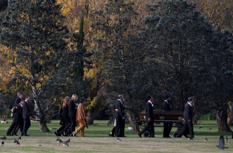 Queen Maxima and King Willem-Alexander of the Netherlands accompany the coffin of the Queen’s sister Ines Zorreguieta at a cemetery in Pilar