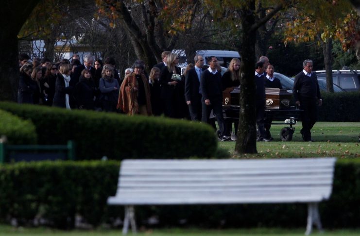 Queen Maxima and King Willem-Alexander of the Netherlands accompany the coffin of the Queen’s sister Ines Zorreguieta at a cemetery in Pilar