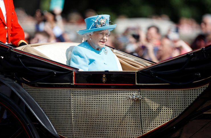 Britain’s Queen Elizabeth takes part in the Trooping the Colour parade in central London