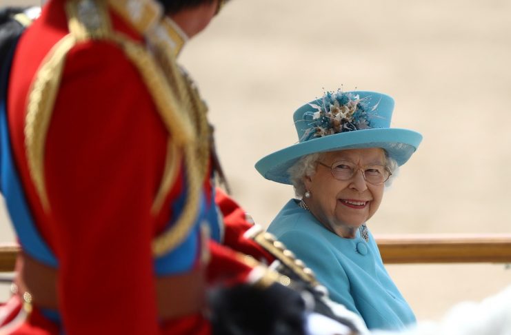 Britain’s Queen Elizabeth takes part in the Trooping the Colour parade in central London