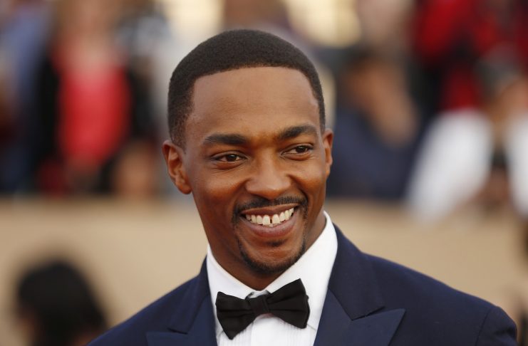 Actor Anthony Mackie arrives at the 22nd Screen Actors Guild Awards in Los Angeles