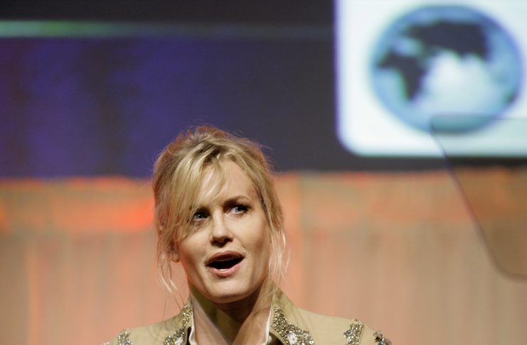 Daryl Hannah speaks on stage to introduce the Missions in Music award during the 16th annual EMA awards in Los Angeles