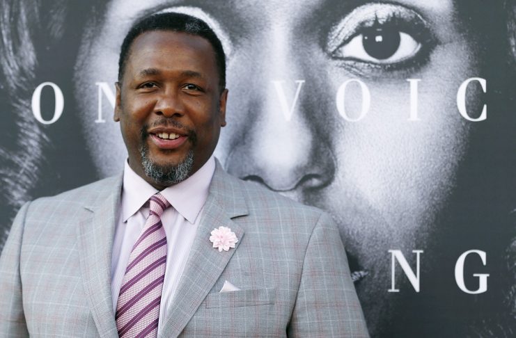 Cast member Pierce poses at the premiere for the television movie “Confirmation” in Los Angeles