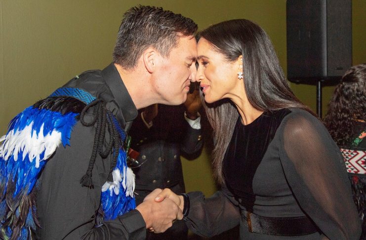 Britain’s Meghan, The Duchess of Sussex, attends the opening of ‘Oceania’ at the Royal Academy of Arts in London