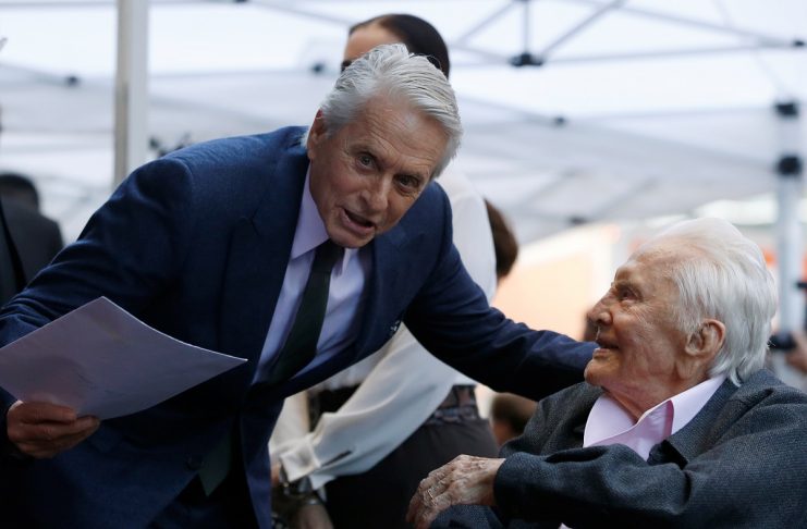 Actor Michael Douglas receives a star on Hollywood Walk of Fame