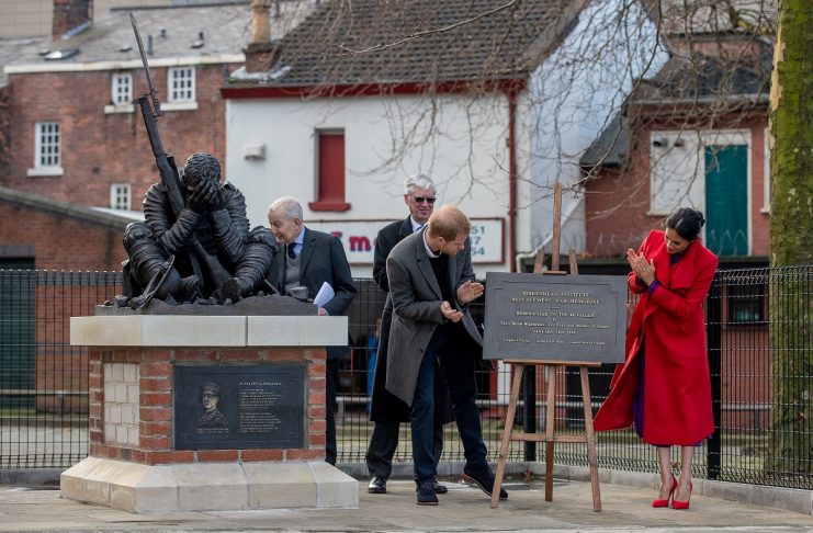 Britain’s Prince Harry and Meghan, Duchess of Sussex visit Birkenhead