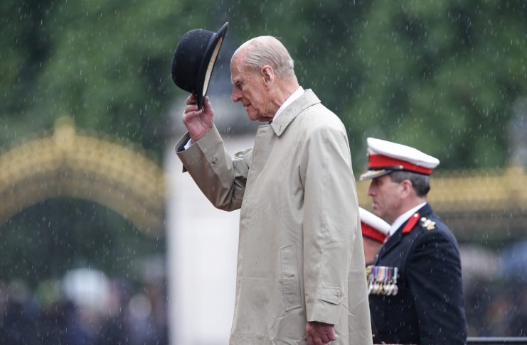 Britain’s Prince Philip, in his role as Captain General, Royal Marines, attends a Parade to mark the finale of the 1664 Global Challenge, on the Buckingham Palace Forecourt, in central London