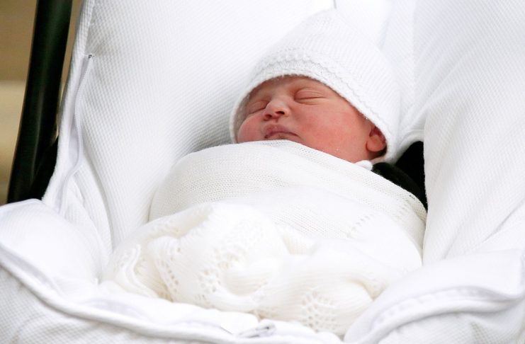 Britain’s Catherine, the Duchess of Cambridge and Prince William leave the Lindo Wing of St Mary’s Hospital with their new baby boy in London