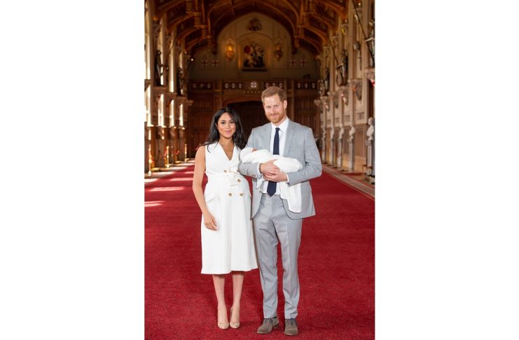 Britain’s Prince Harry and Meghan, Duchess of Sussex are seen with their baby son at Windsor Castle