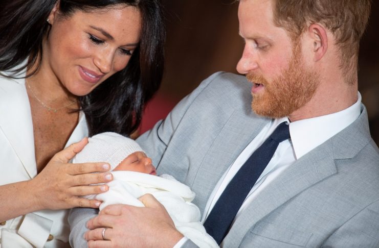 Britain’s Prince Harry and Meghan, Duchess of Sussex with their baby son at Windsor Castle