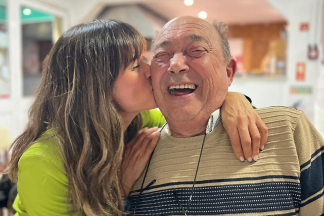 Cláudia Vieira e o pai