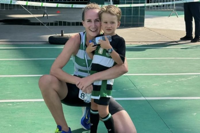 Katarina Larsson, mulher de Frederico Varandas, volta às corridas sob o olhar atento do filho [Fotografia: Instagram]